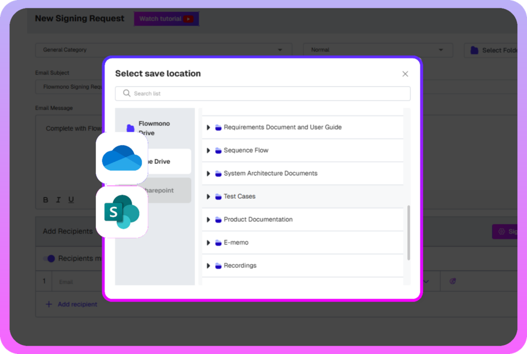 One Drive & Share Point Integration